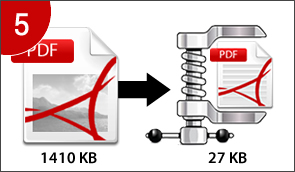 Compress PDF files to save storage space